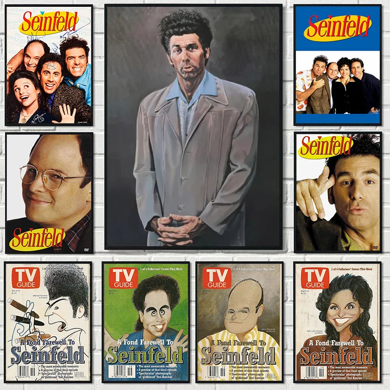 Портрет Джорджа Seinfeld The Kramer, Классическая ТВ-серия, Картина на холсте, смешные настенные картины, Декор для дома, гостиной, бара, кафе