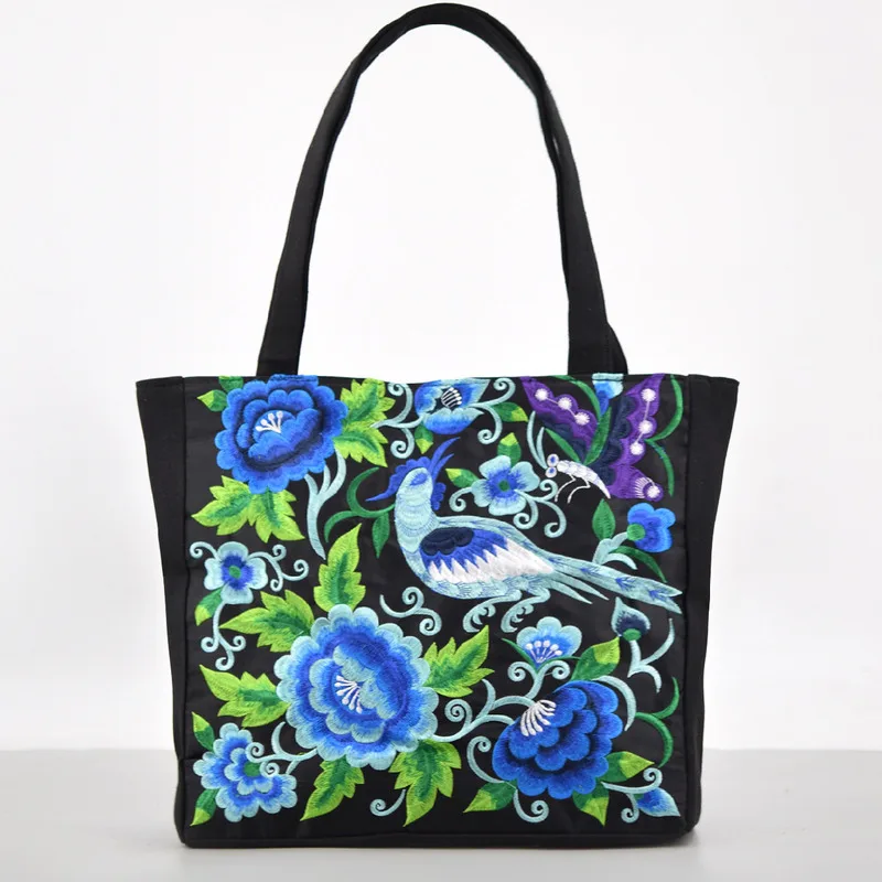 Женская сумка через плечо в этническом стиле повседневная холщовая с вышивкой