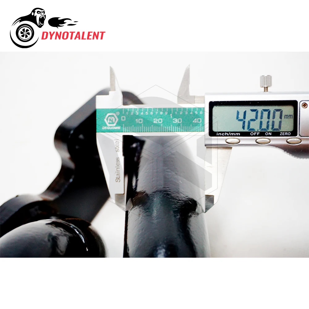 Фото Выпускной коллектор DYN RACING Top Mount T4 с фланцем 3 мм из мягкой стали с черным покрытием для Nissan Skyline GTR R32 R33 R34 RB26DETT №5