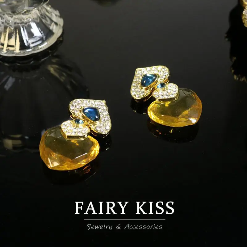 Винтажный средневековый желеобразный смола нежный горный хрусталь любовь