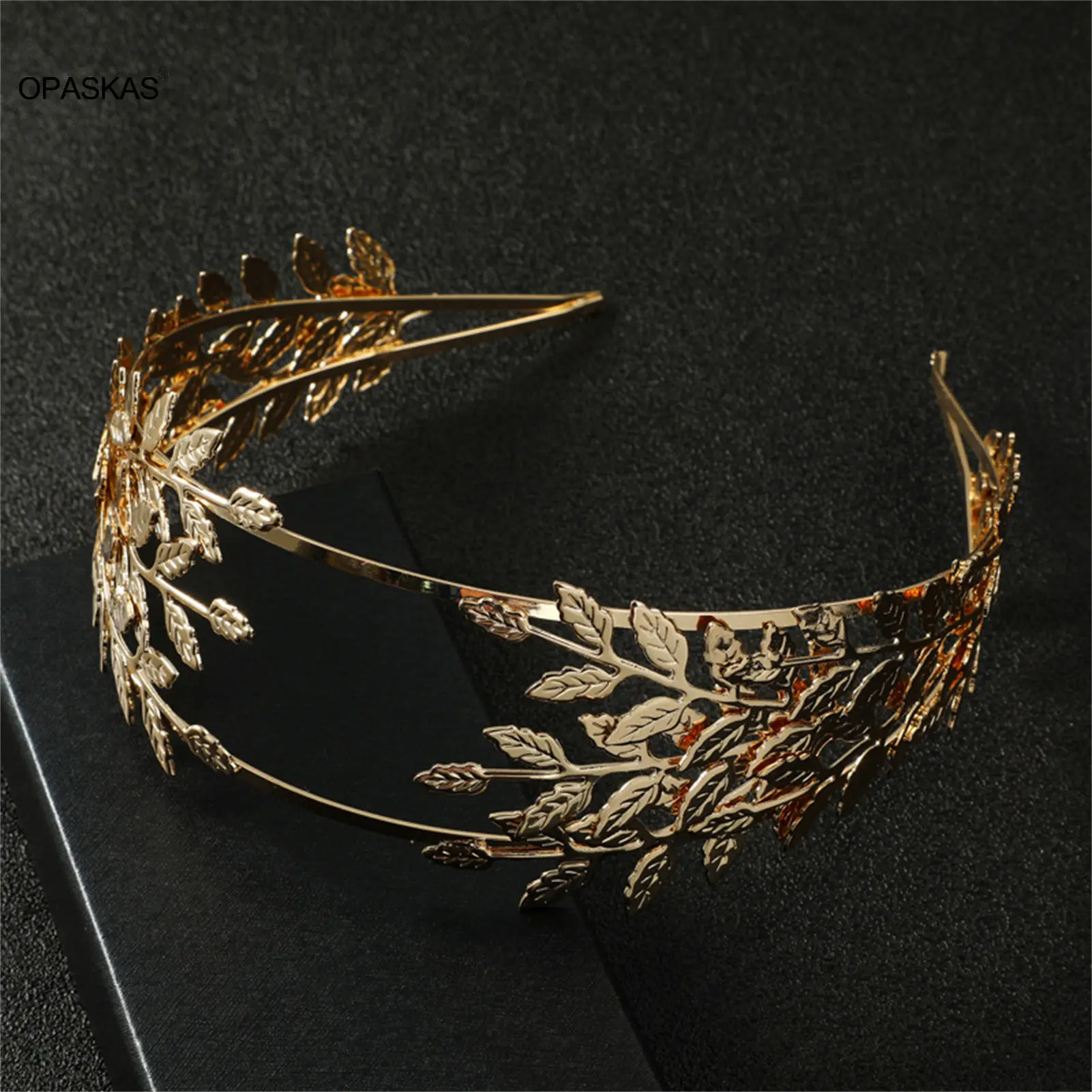 

Baroque Bride Wedding Hairband Lightweight Wear Luxurious Exquisite Leaves Headdress for Women Girls Headband Jewelry Hair Decor