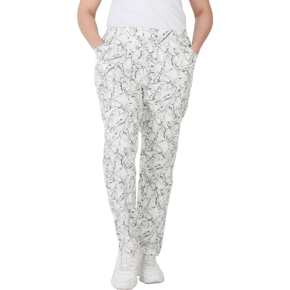 

Штаны Dorlie Fierte женские большого размера, льняные прямые брюки с эластичным поясом, с рисунком, белые