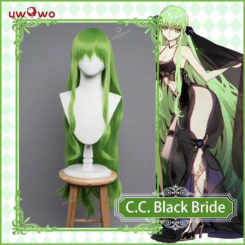 UWOWO CODE GEASS Lelouch Of The Rebellion Black Bride Cosplay Wig C.C. Восхитительные волосы для косплея невесты Lelouch