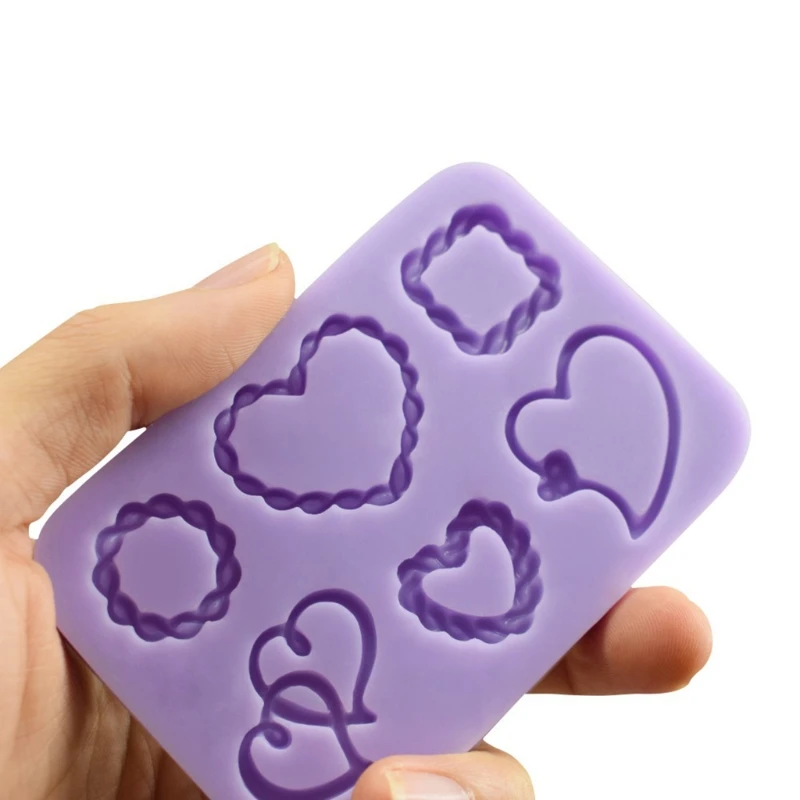 

Handmade Love Square Round Frame Pendant Silicone Resin Mold Hollow Heart Frame Pendant Resin Casting Mold Craft Tools