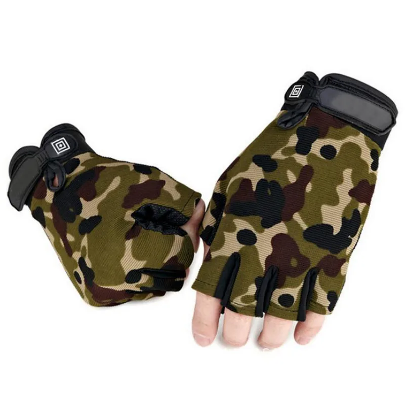 Tactical Half Finger Fishing Gloves Outdoor Hunting Touch Cycling Sport Equipment Camping Camouflage Screen Fishing Anti-Slip
