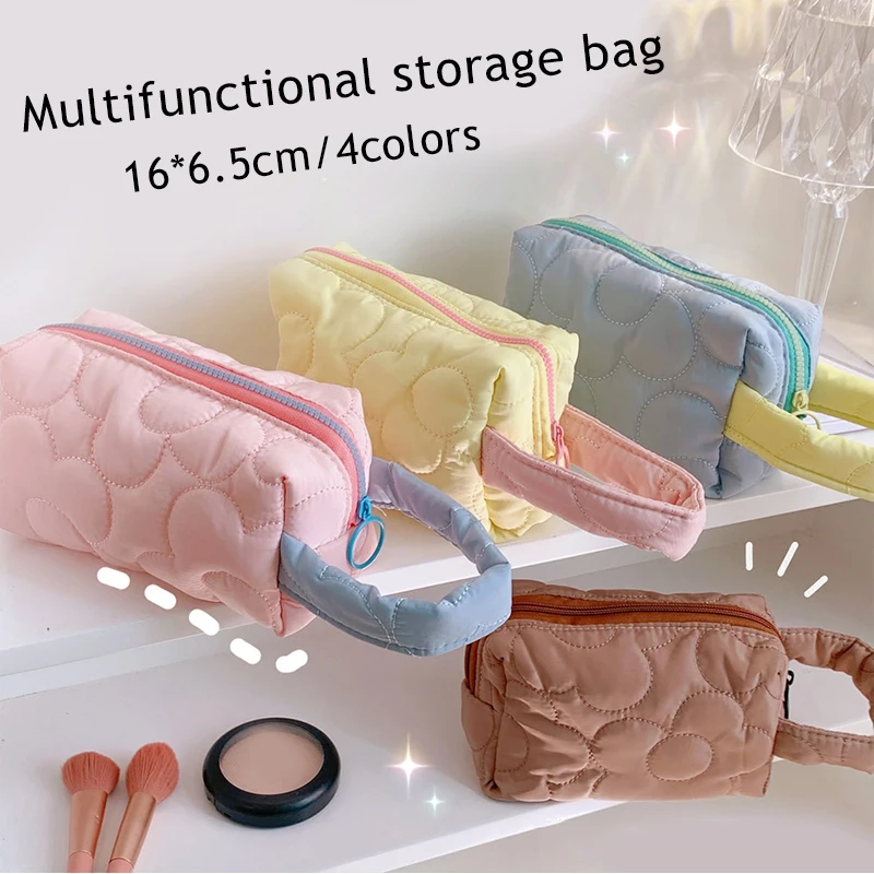 

Вместительная косметичка, органайзер для хранения косметики, чехол для карандашей, сумочка для туалетных принадлежностей, милый портативн...