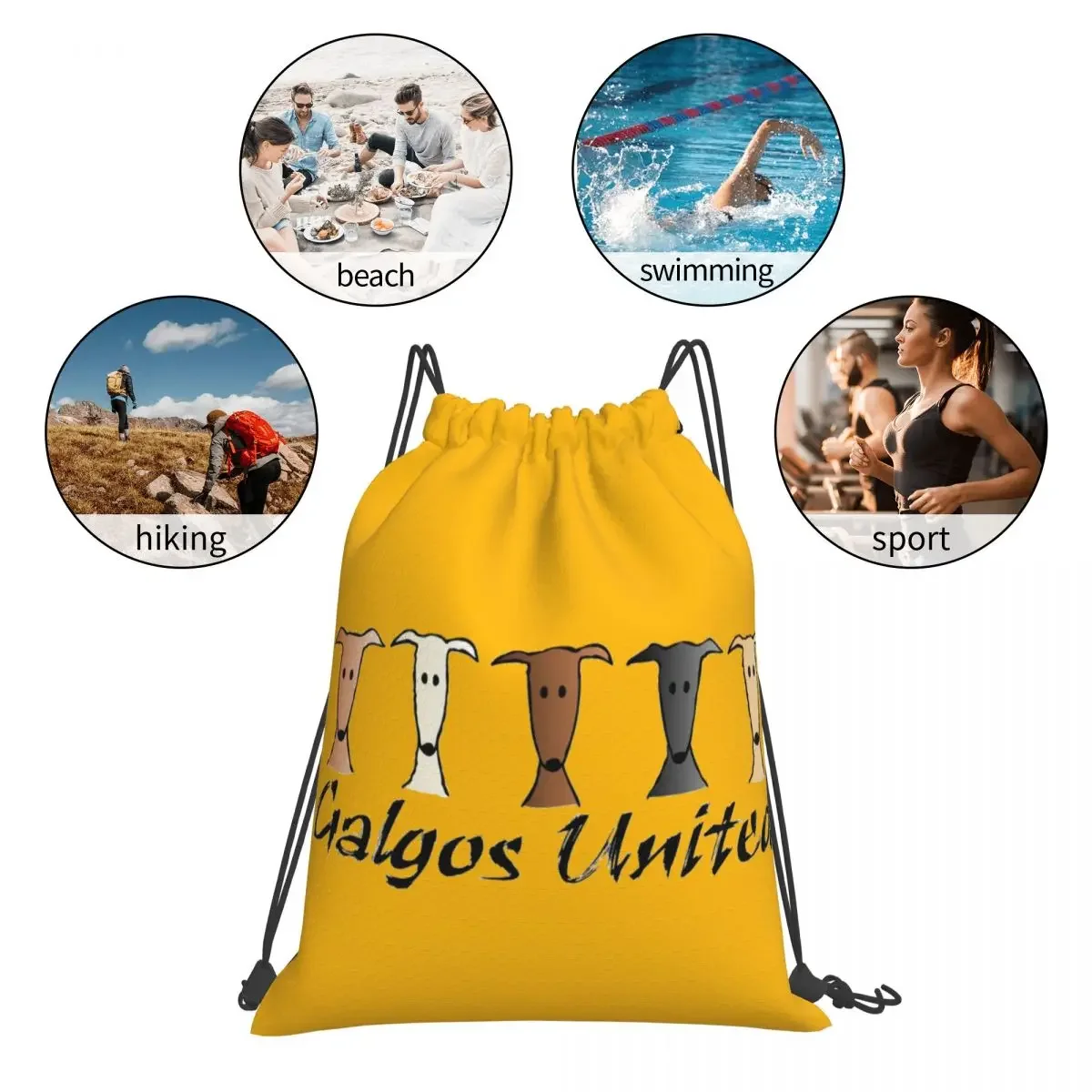 Рюкзак Galgos United Greyhound повседневные Портативные Сумки на шнурке сумка с карманами