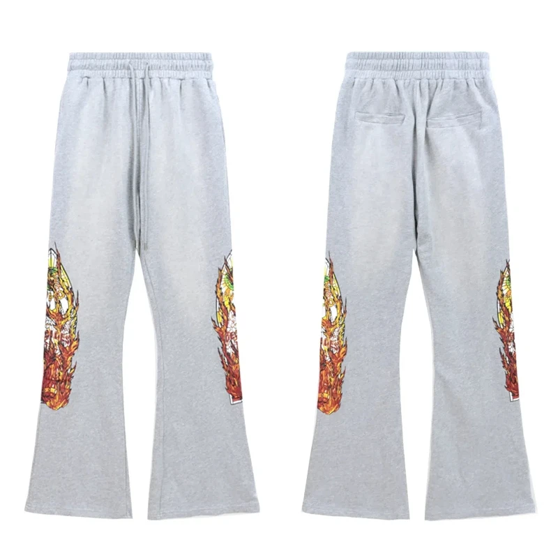 Брюки-клеш женские и мужские хлопковые с принтом