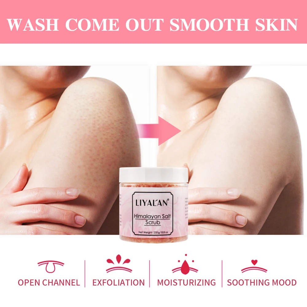 Розовый скраб для тела из гималайской соли с маслом Ши Соль Мертвого моря