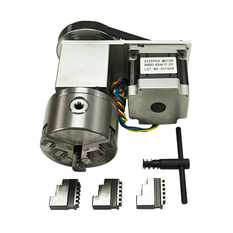 

3-х кулачковый патрон 100 мм, CNC 4-я ось, CNC разделительная головка, CNC 4-я ось с 100 мм зажимным патроном, 86 двигатель, 4 кулачка для станка с ЧПУ