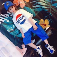 pepsi summer fashion new comfortable cotton casual wild two piece childrens sports suit
