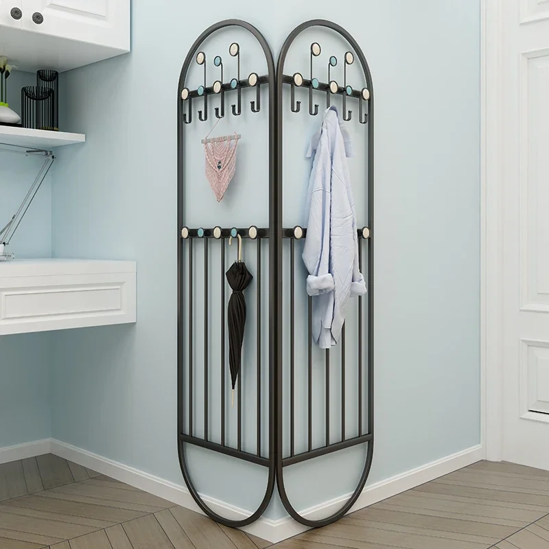 

Metal Hanging Clothes Rack Wall Mount Foldable Shelfs Drying Clothes Rack Black Detachable Perchero Pared Furniture Bedroom