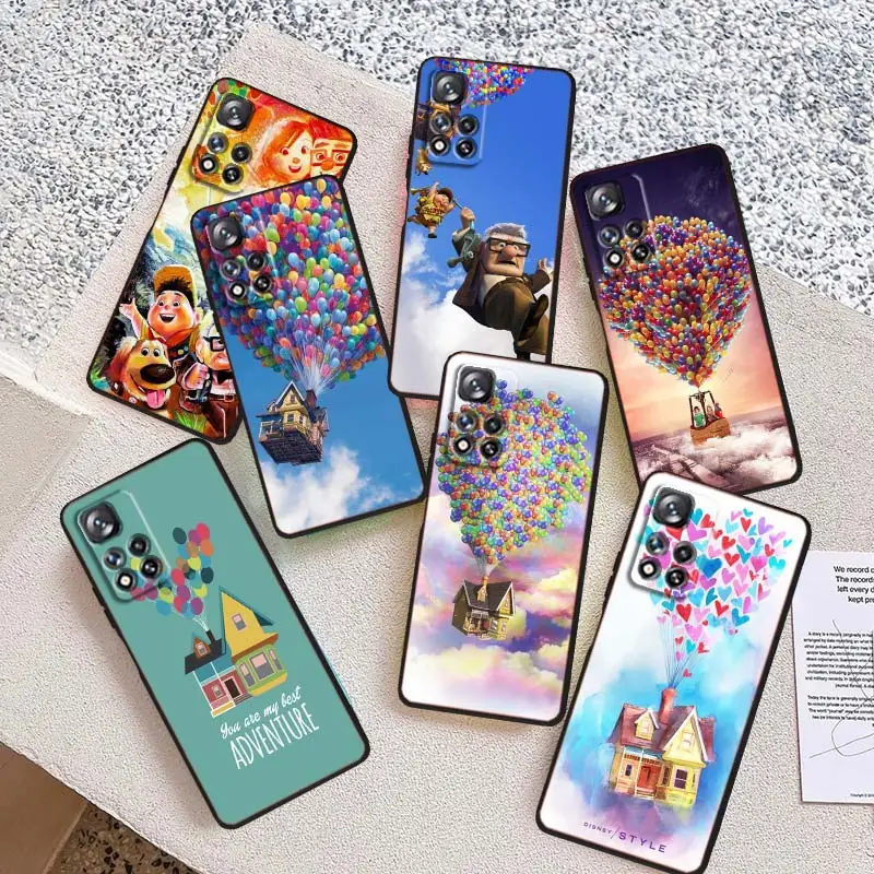 

Disney Up Cartoon Cute Phone Case For Xiaomi Redmi Note 12 11E 11S 11 11T 10 10S 9 9T 9S Pro Plus 5G Cover Black Funda
