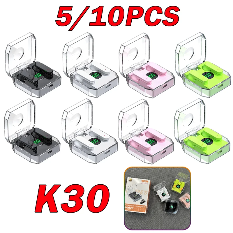 

10PCS K30 TWS Wireless Bluetooth headset 5.3 headphone Earphone bluetooth Stereo Headset Mini Earbuds with Mic pk f9 e7s a6s