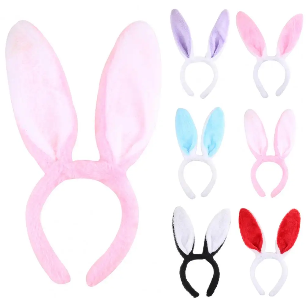 

Плюшевая Очаровательная повседневная одежда без выцветания, аксессуары для волос с ушками кролика, детские головные уборы для детей