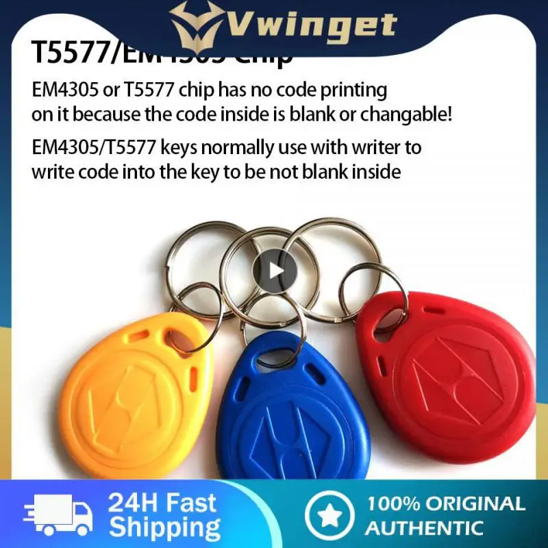 

/Set EM4305 Chip RFID Tag 125Khz Key Copy Ring Card Rewrite EM ID T5577 Keyfobs Rewritable Proximity Token Access Duplicate