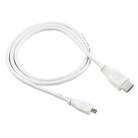 Официальный кабель Raspberry Pi 4, совместимый с Micro HDMI, 4Kp60 белый видеокабель, предназначенный для Raspberry Pi 4 Model B 4B