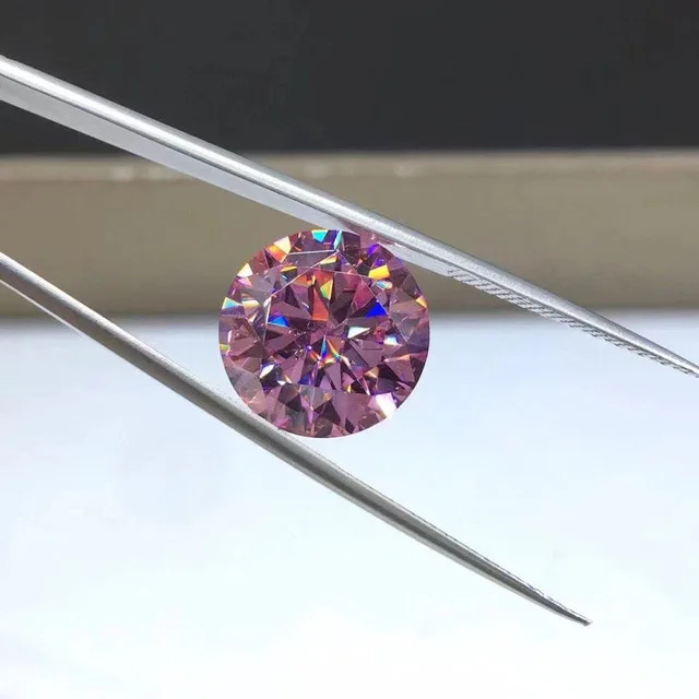 

1- 10ct Rare Pink Moissanite Loose Red Purple Color VVS1 Excellent Cut Moissanite Diamonds