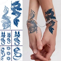 juice ink lasting waterproof temporary tattoo stickers japanese dragon totem tattoos sun wing body art arm fake tatoo women men