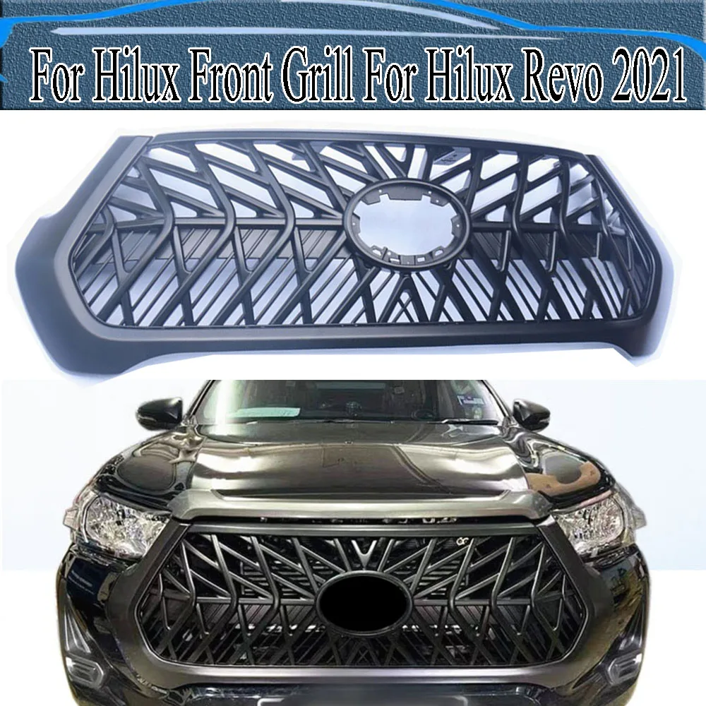 

ABS Grill Auto Pickup Exterior Accessories Front Bumper Mesh Cover Grills Modified For Hilux Front Grill For Hilux Revo 2021