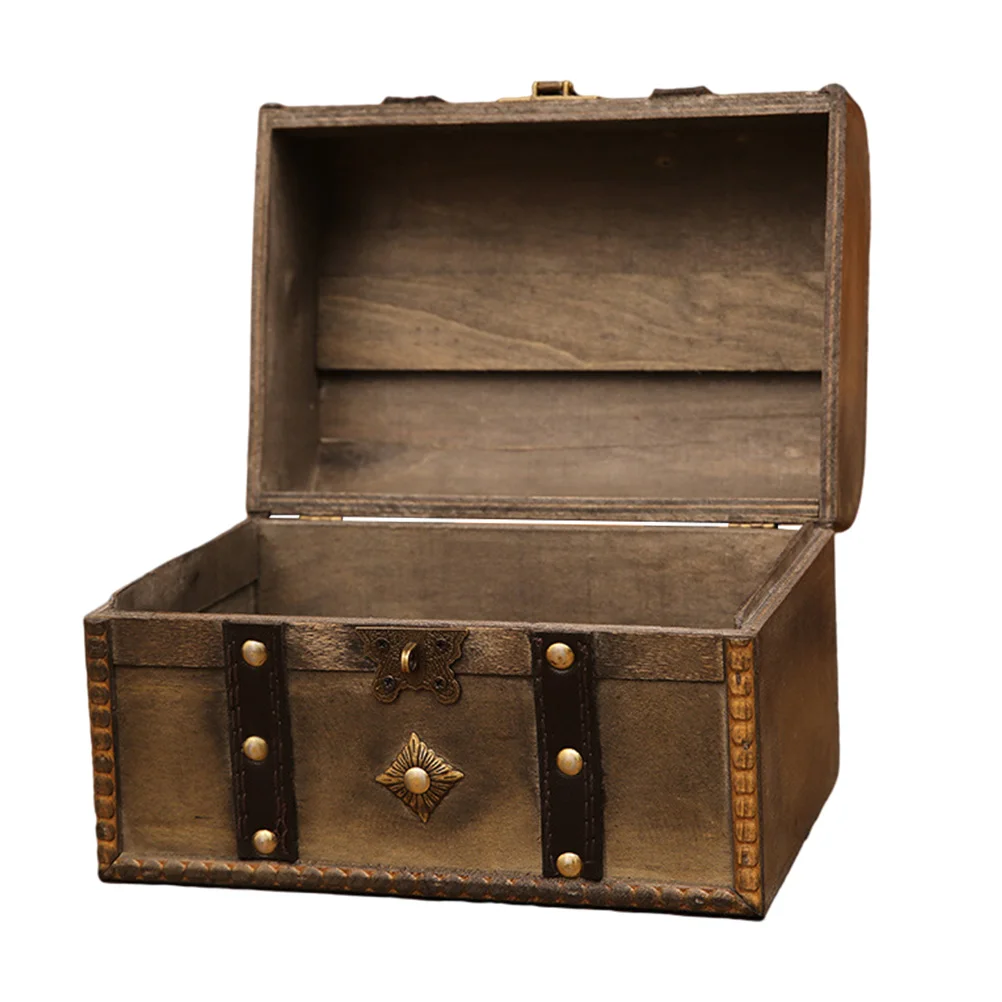 

Jewelry Piratestorage Trinket Wood Box Wooden Treasure Accessories Costume Christmasmini Decorative Trunk Trunks Container