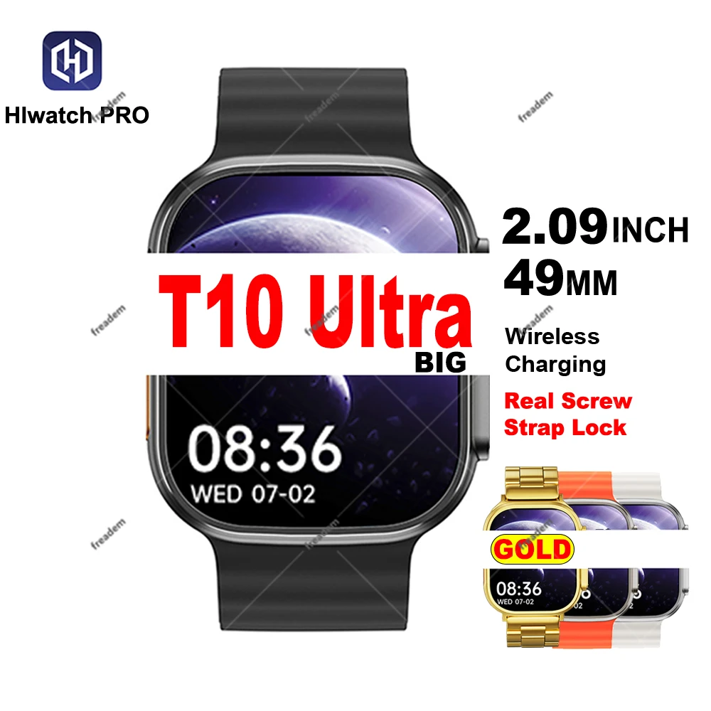 

T10 Ultra T10 Ultra Gold Smart Watch Series 8 Bluetooth Call Wireless Charging Sports Fashion Men Smartwatch Women Smart Watch