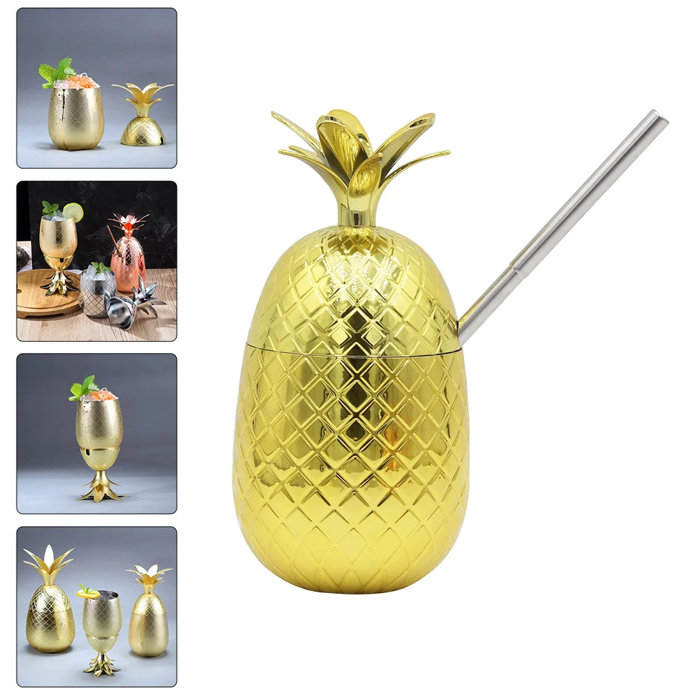 

Cup Pineapple Cups Partycocktail Tumbler Mug Hawaiian Drinks Beer Copper Iced Drinking Coffeebar Water Stainless Decorations
