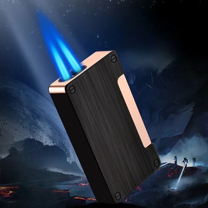 Новинка Бутановая газовая ветрозащитная Прямая зарядка двойной огонь