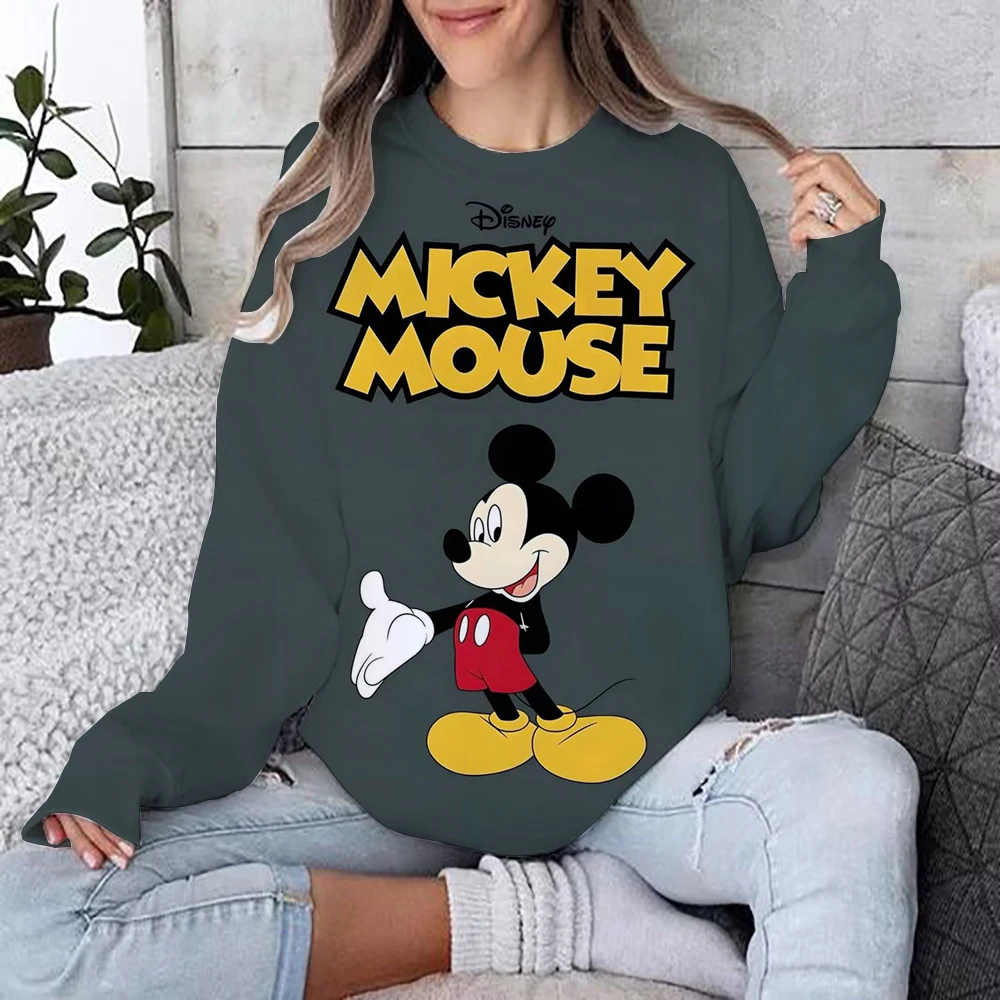 Повседневные свободные толстовки с длинными рукавами и принтом граффити Микки