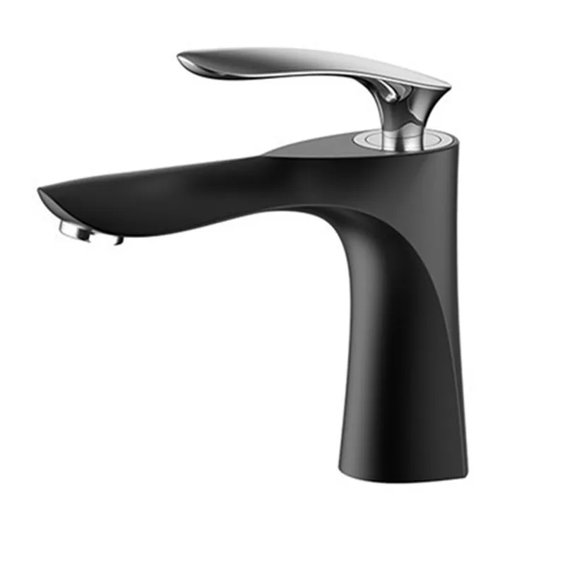 

Tuqiu Bathroom Basin Faucets Gold Sink Mixer Tap Hot & Cold Single Handle Deck Mounted Lavatory Crane Water Tap Rose Gold/Black