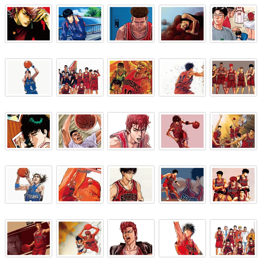60 шт. персонализированные водонепроницаемые наклейки в стиле аниме Slam Dunk для