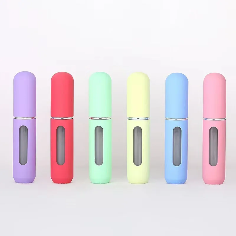 

5ml Mini Candy Color Perfume Refill Bottle Travel Bottom Filling Spray Refillable Jars Empty Cosmetic Containers Atomizer Tool