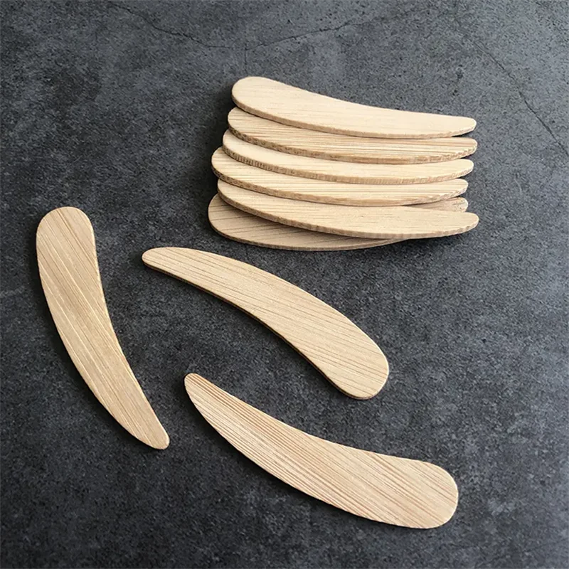 100 шт. экологически чистые бамбуковые мини-кремы для макияжа шпатели ухода за