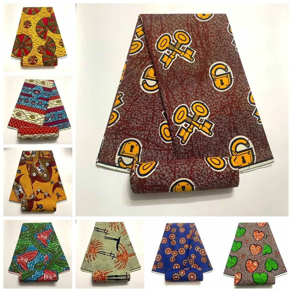 

Новинка 2023, модная африканская ткань из натурального воска, 100% хлопок, нигерийская анкарская ткань, ткань из двух элементов, мягкая Высококачественная Женская швейная ткань