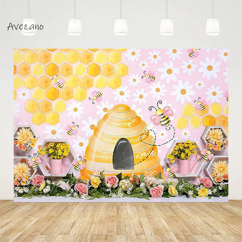 Avezano фоны для фотографии Милая пчела Весна цветок сад новорожденный день рождения портрет Декор Фон для фотостудии