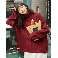 turtleneck sweater women solid thicken warm pullovers 2022 spring autumn winter korean fashion elegant knitwear female y917