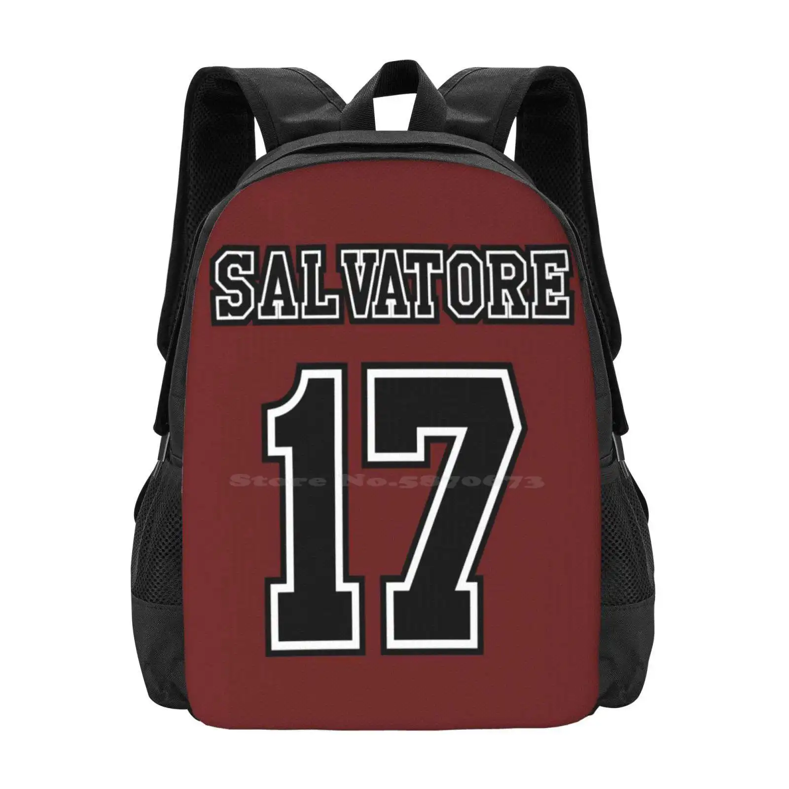 Salvatore Jersey Backpack For Student School Laptop Travel Bag Stefan Damon Elena Jeremy Tvd Mystic Falls High School Timber