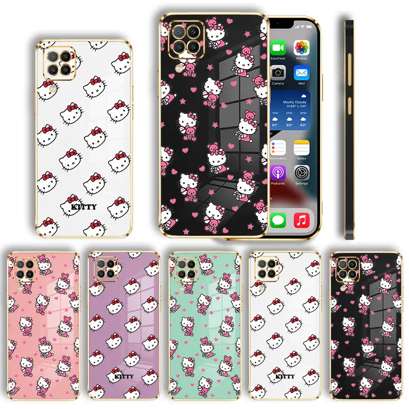 

Sanrio Lovely Hello Kitty Liquid Phone Case For Samsung A73 A53 A33 A32 A22 A13 A02s A21s A12 A31 A51 A71 A03s A10s Color