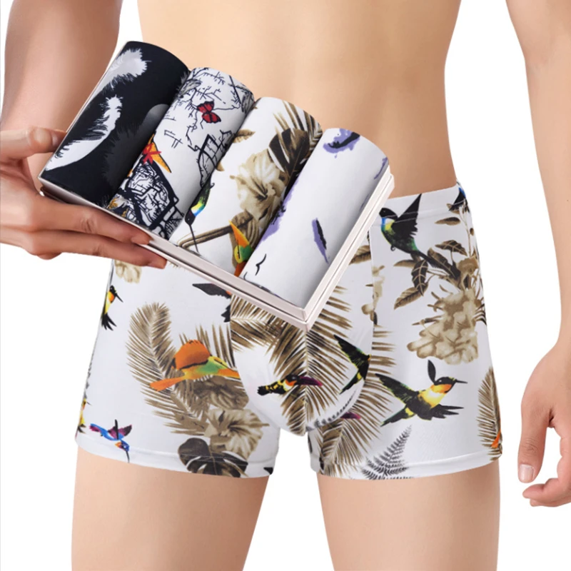boxer mens underwear men underpants male Breathable men panties shorts sexy Man boxer underwear 4PCS