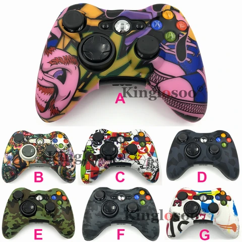 Камуфляжный силиконовый гелевый мягкий резиновый чехол для игрового контроллера Xbox 360