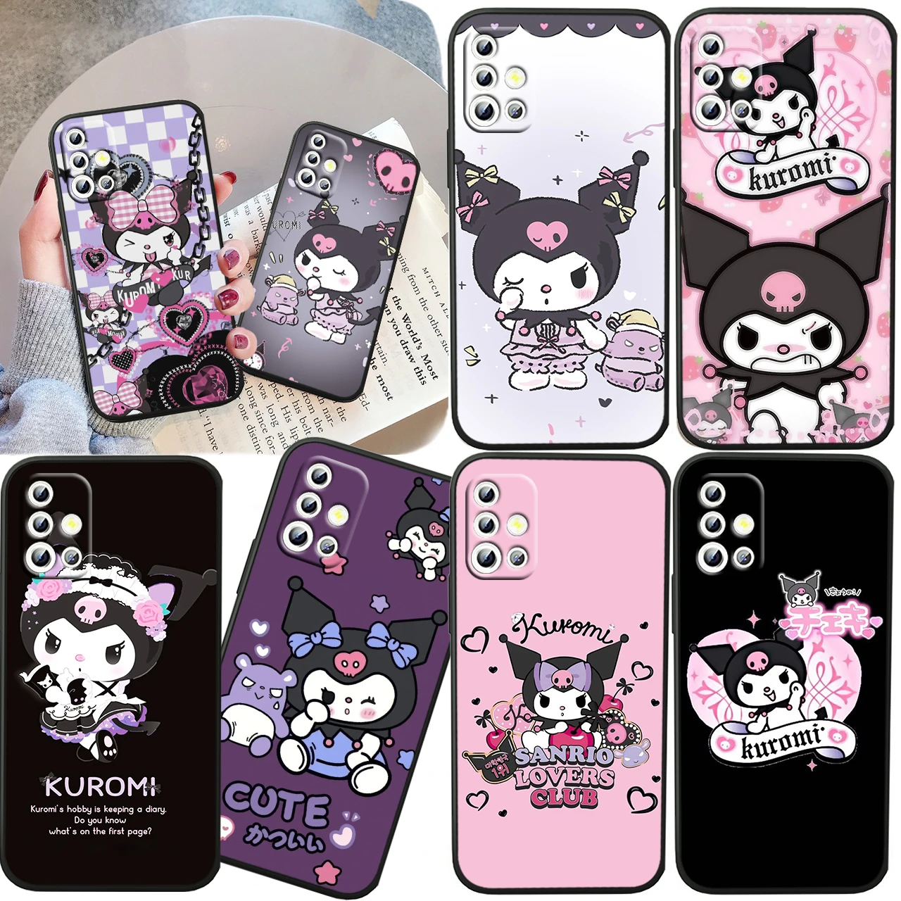 

Sanrio Cartoon Kulomi Cute For Samsung A04S A81 A91 A71 A51 A41 A31 A12 A21S A01 4G 5G Silicone Soft Black Phone Case