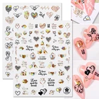 1 шт. 3D наклейка для ногтей бронзирующий цветок листья сердце узор День Святого Валентина наклейки для ногтей сделай сам украшение для ногтей