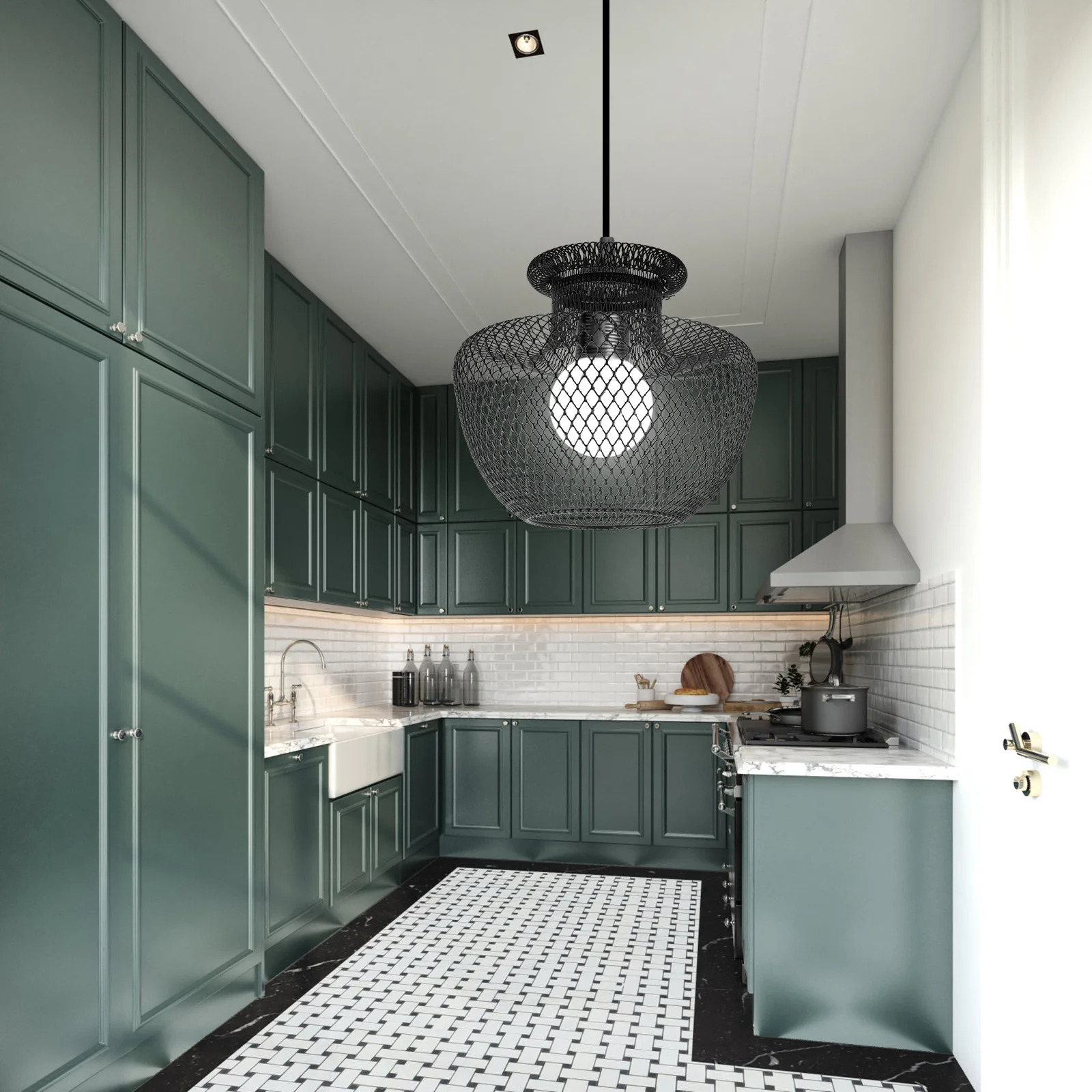 

Metal Pendant Light Cover Metal Lamp Shade Mesh Vintage Lampshade for Chandelier