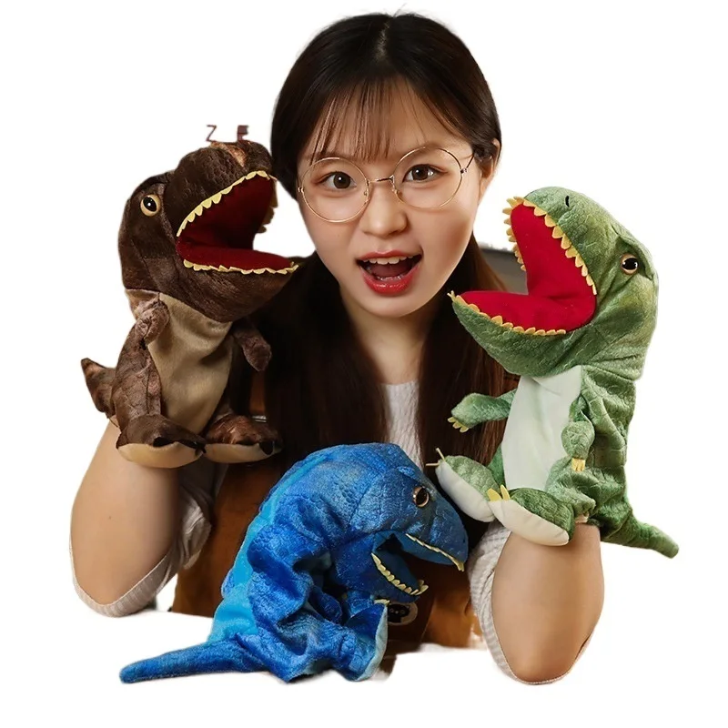 

Simulation Dinosaur Hand Puppet Plush Toy Animals Puppets with Movable Mouth For Kid Adults