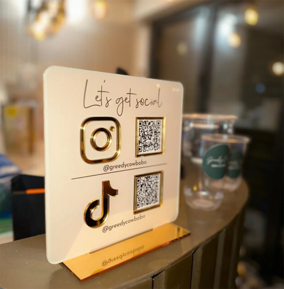 Мульти-QR-знак для бизнеса в стиле инстаграма Facebook знаки социальных сетей знак