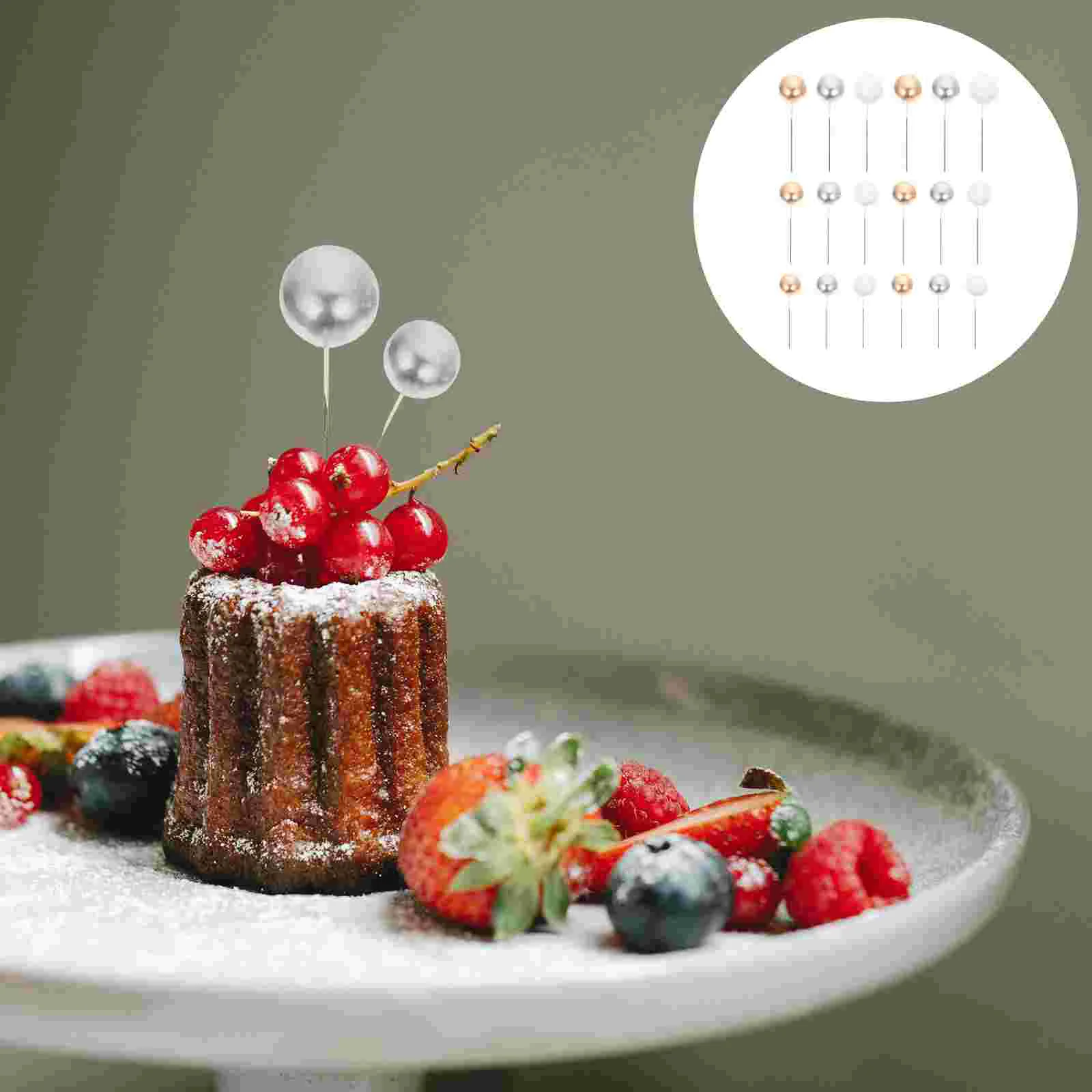 

45 Pcs Cocktail Picks Memorial Balloons Graduation Party Pearl Decor Cake Ornament Ball Decorate Balloon Cupcake Toppers