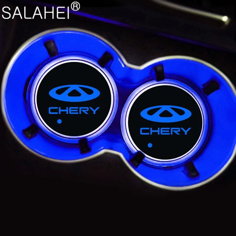 

2pcs LED Colorful Car Water Cup Holder Light Coasters Mats For Chery Tiggo 7 Pro 8 4 3 2 T11 5X Amulet Fora QQ IQ Fulwin Arrizo