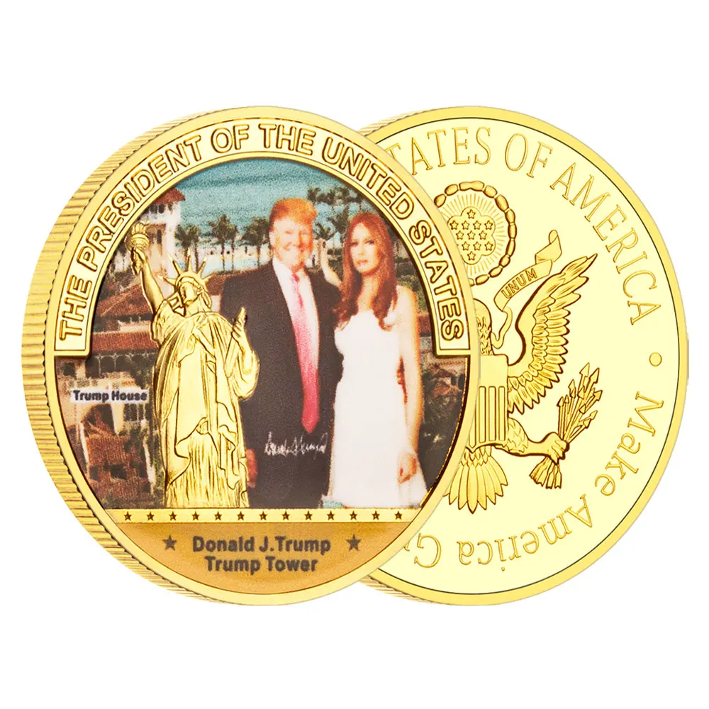 

Позолоченная сувенирная монета Дональд Трамп