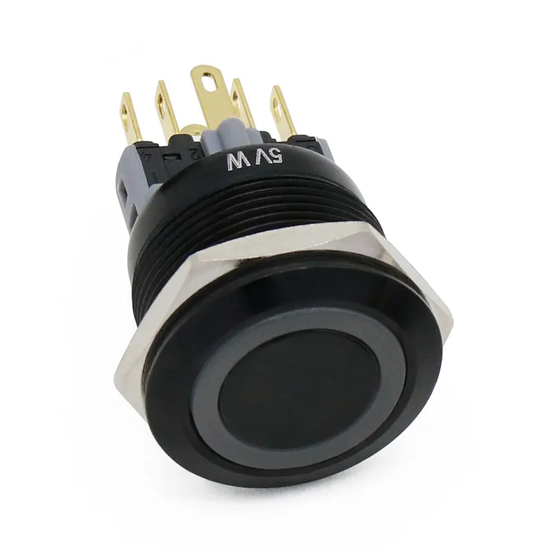 

Металлический кнопочный выключатель EARUELECTRIC 22 мм черный