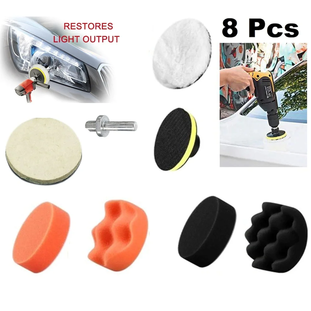 

Полировальная накладка 8 шт./компл., 4-дюймовая круглая полировальная накладка, набор инструментов для автомобиля, полировальные диски, Авто...